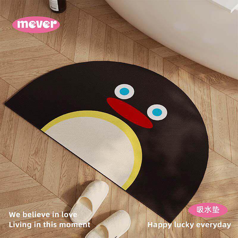 可爱半圆形浴室地垫矽藻泥吸水速干 干厕所化妆室洗手间门口防滑