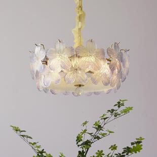 创意简约现代2026新款 五叶花吊灯中山灯具 浪漫卧室水晶灯个性 法式
