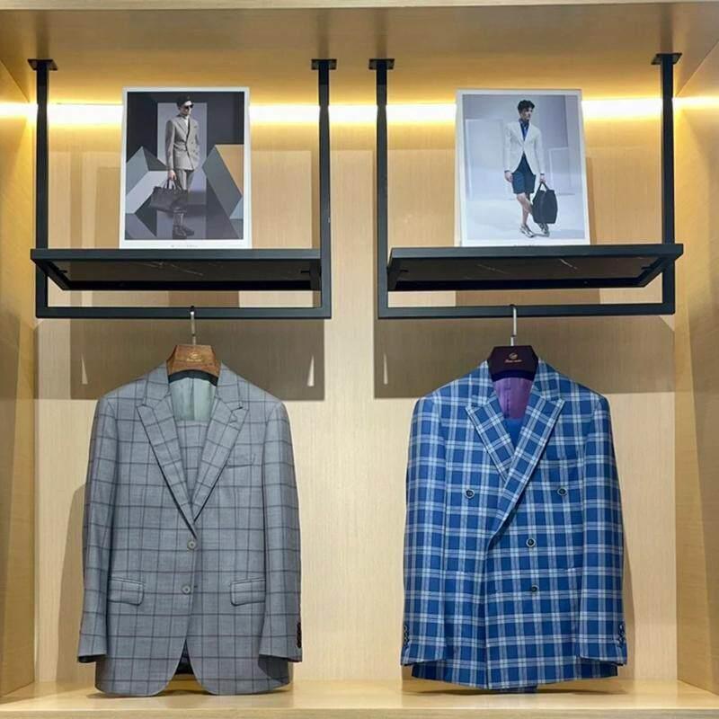 服装店悬吊式天花板悬挂衣架定制上墙展示架女装男装货架陈列婚纱