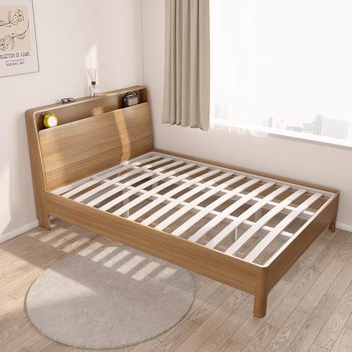 7架K5一米实木腿单人床现L1104代简约田园风子床1..2米储物床13米