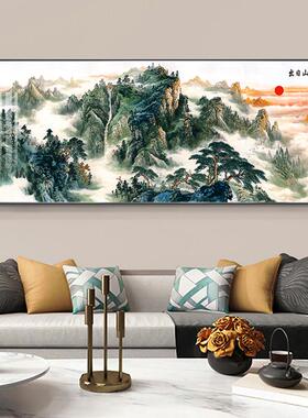 新中式山水墨装饰画聚宝盆旭日东升客厅办公室书房沙发背景墙挂画