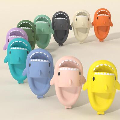 4CM Soft Man Women Shark Slippers Summer Beach Slides Anti-S
