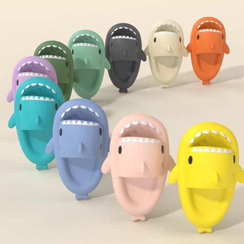 4CM Soft Man Women Shark Slippers Summer Beach Slides Anti-S