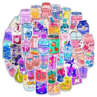 Aesthetic Drink Cute Scrapbook Cartoon Decal Stickers 50PCS