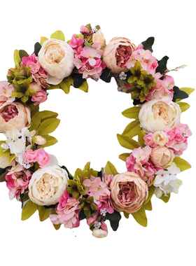 仿真11952牡丹环5壁0cm门饰饰挂饰烛楣台门花环绢花花货源