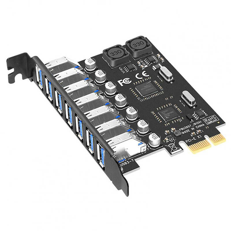0卡pci转接免 -供电7电脑卡转芯片e台式机usb3扩展口pcie.外接nec