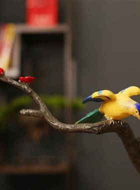 2026黄铜彩铜喜鹊喜上枝头工艺品铜摆件开业结婚送礼大堂桌面铜装