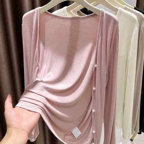 Women's Lightweight Textured Open Front Cardigan