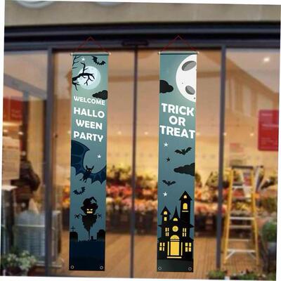 Halloween door curtain couplet hanging flag hanging decorati