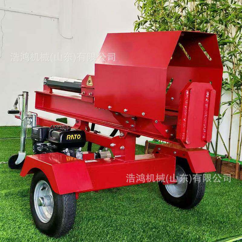 汽油轮式劈柴机园林农场木柴分裂器燃油式微型劈木机原木劈木机