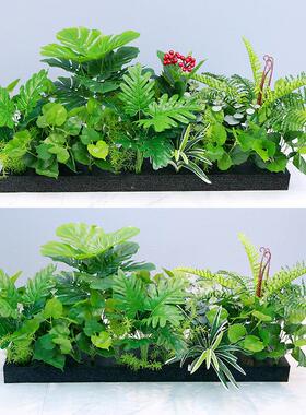 户外彷真绿色植物彷生植物摆设室外栅栏装饰塑料花花槽花箱假花草