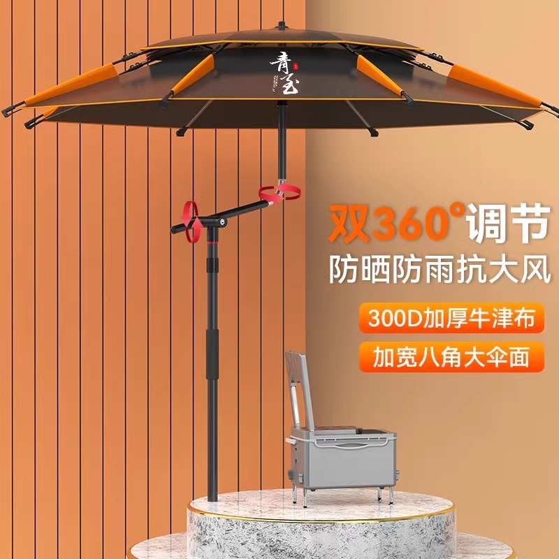 德国钓鱼伞加大户外遮阳伞防雨防风大钓伞加厚黑胶专用拐杖伞钓伞