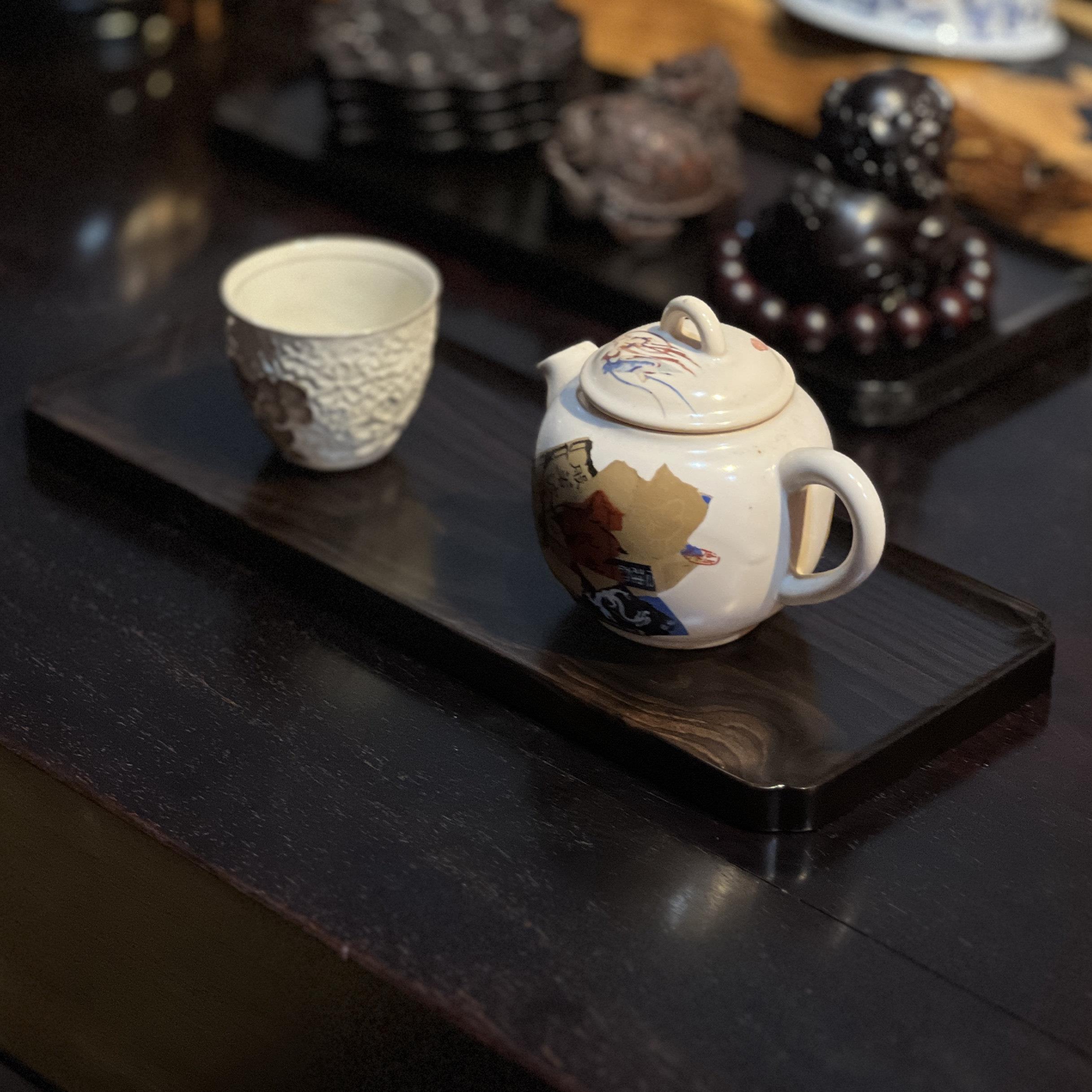雅器 | 紫光檀文玩盘茶盘托盘长方实木水果盘子黑檀木制茶托盘