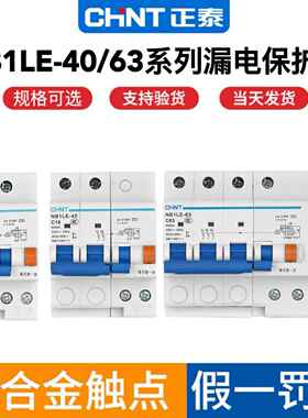 正泰NB1LE-40/63A家用小型漏电保护器1P+N 2P3P4P3P+N/32A40A63A