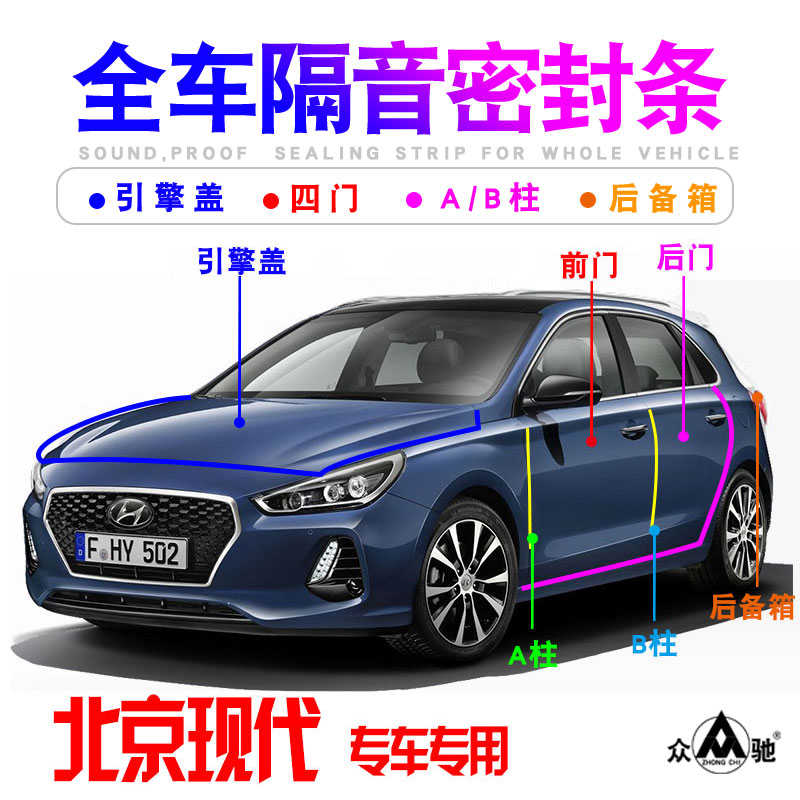 北京现代ix25/ix35/i30车门专用隔音密封条防尘降噪改装配件装饰