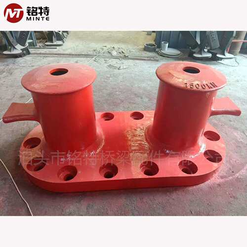 铸铁双柱系船柱圆底方底系船柱系缆桩全檐铸钢带缆桩配重系船柱