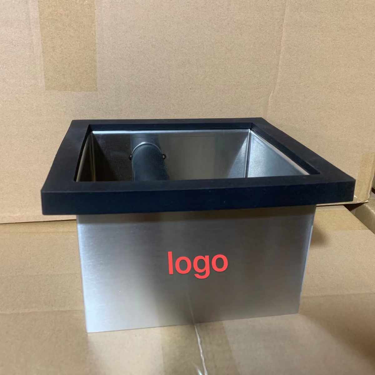 渣吧台敲粉废渣桶敲咖啡粉桶专业桶嵌入式渣桶咖啡店渣无底方形