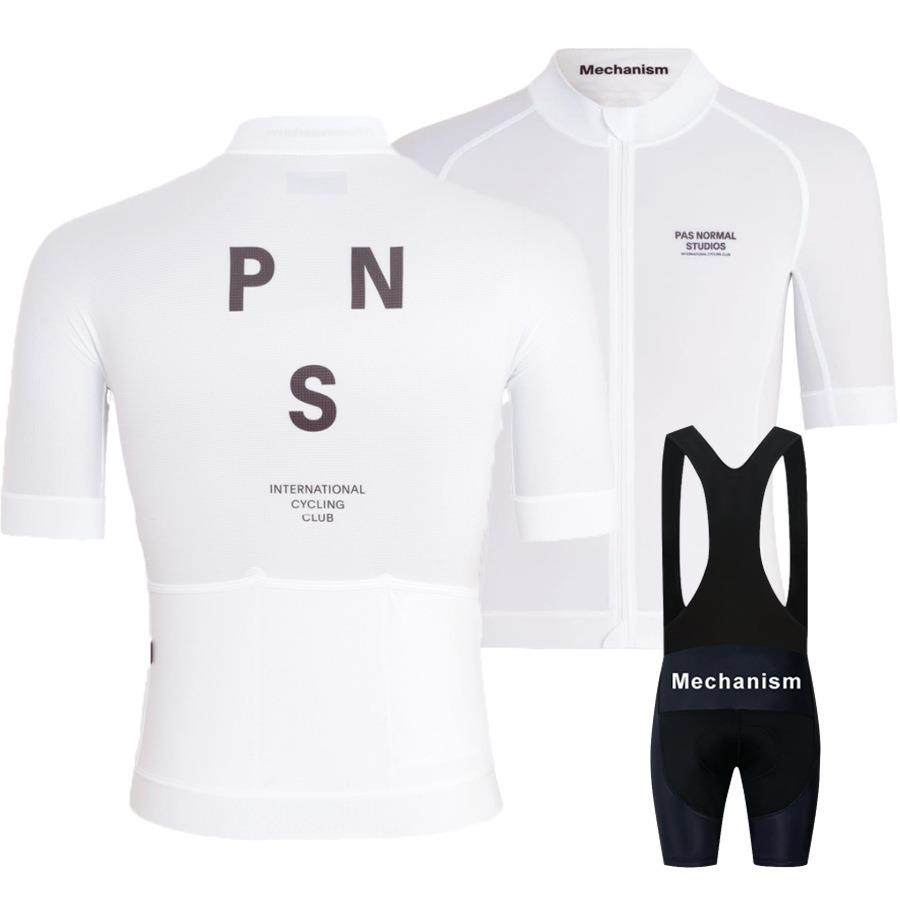PNS骑行服夏季男女背带短裤骑行短袖套装公路自行车骑行服牛奶丝