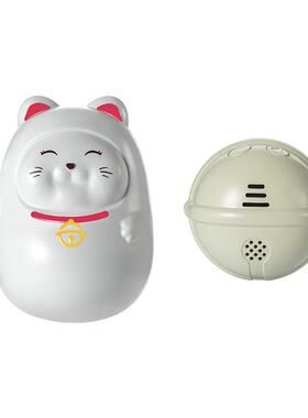 招财猫无线门铃即插即用可爱造型自发电办公室新居家解压摆件礼物