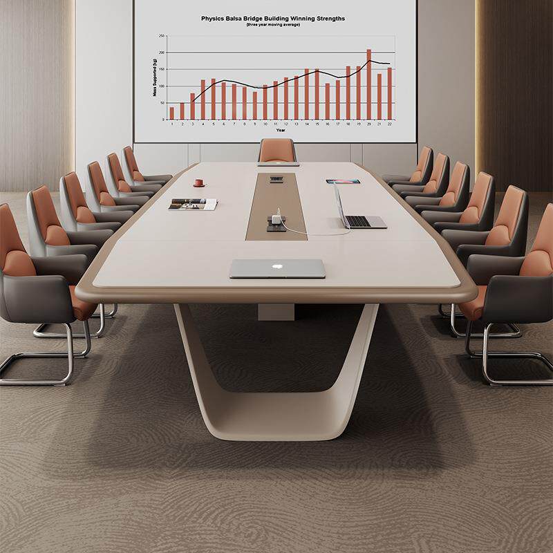 大型烤漆会议桌长桌简约现代 办公工作台会议室洽谈接待桌椅组合
