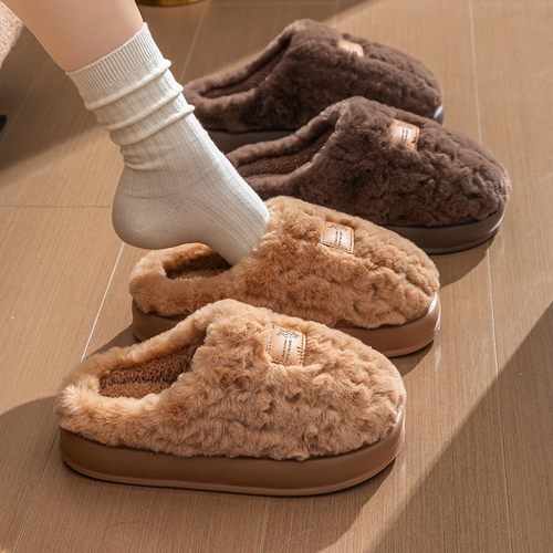 毛绒拖鞋女士居家防滑情侣棉鞋