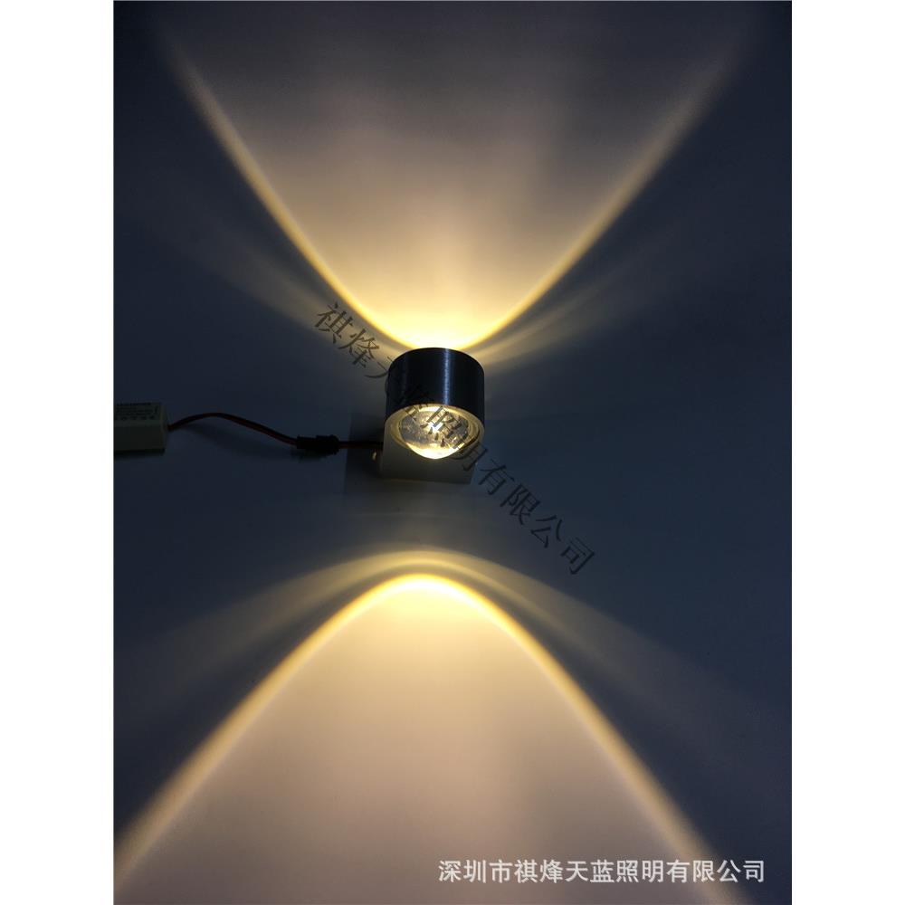 新款直销跨境货源2w双面水晶壁灯创意室内铝材电视背景墙装饰灯走
