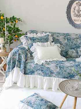 代V45O莫奈印象通沙套罩简约现沙F767J59M发全盖布欧式美式垫四季