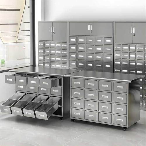 不锈钢中药柜医院诊所中医药橱多斗百子柜药房草药柜药材调剂台