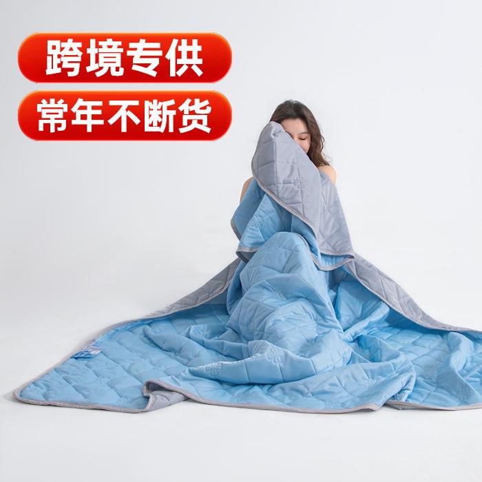 夏凉被跨境外贸凉感丝冰淇淋夏被纯色印花空调被家用机洗夏季被子