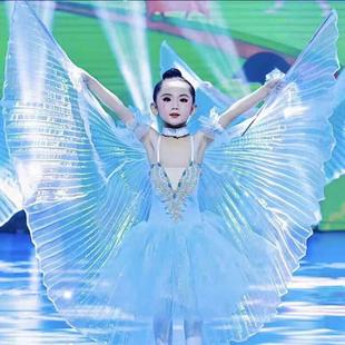 高档小风筝芭儿童表演服装 女孩蕾舞短裙表 膀道具小天鹅翅舞蹈服装