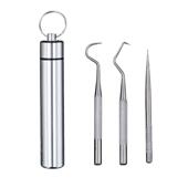 新款 牙签锈钢家用剔不牙塞牙线迷你多功能4随工具身 30便携式