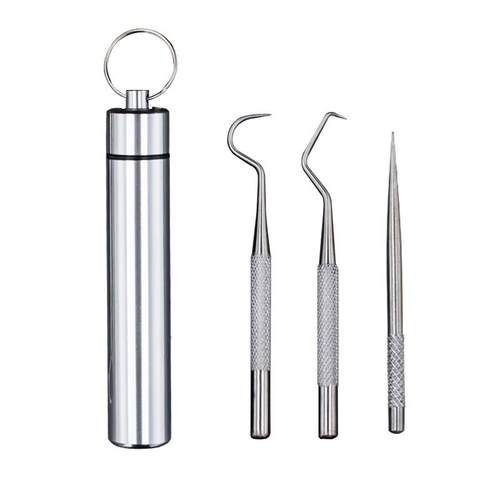 新款304便携签不锈功钢家式用剔牙塞牙牙线迷你多能工具随身