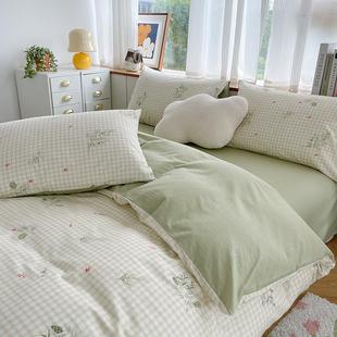 新款 小in5s北欧全棉碎花清新床品四件套纯棉床单三件2套被套1.米m