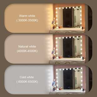 好莱坞供应大厂光台式可调灯泡照明化妆镜梳妆镜 定制led实力单面