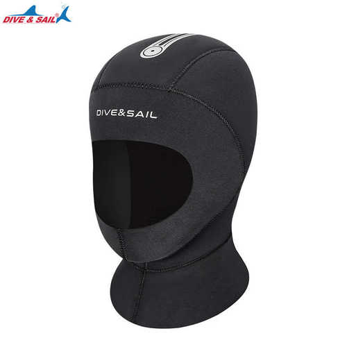 DIVE&SAIL潜水头套5mm加厚高弹防护保暖潜水帽CR连肩防寒冬泳泳帽