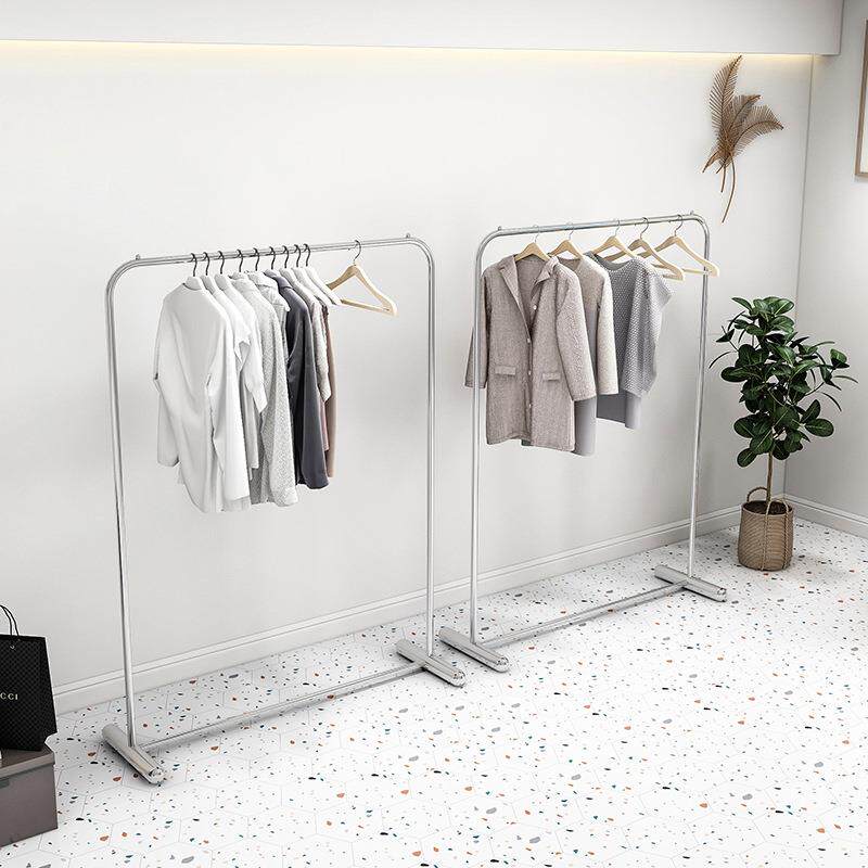 服装店展示架陈列道具中岛落地式服饰挂衣架女装货架不锈钢架