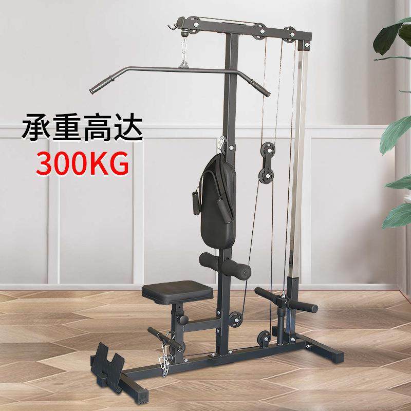 双垫颈部拉绳高低拉综合训练器多功能划船机背肌单人站综合训练器