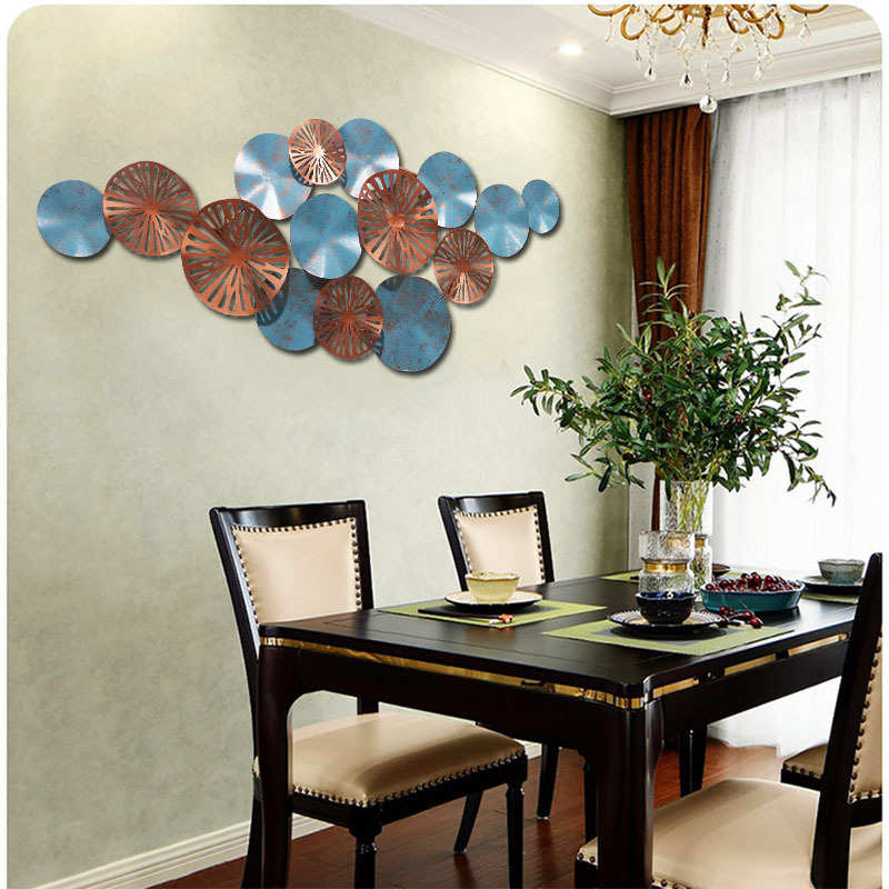 新中式北欧铁艺花树叶家居客厅餐厅酒吧玄关沙发背景墙壁挂装饰品