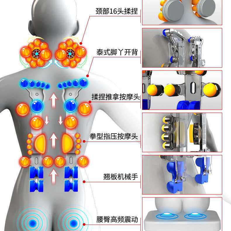 批发家用全自动按摩靠垫加热坐躺两用多部位多功能全身按摩仪