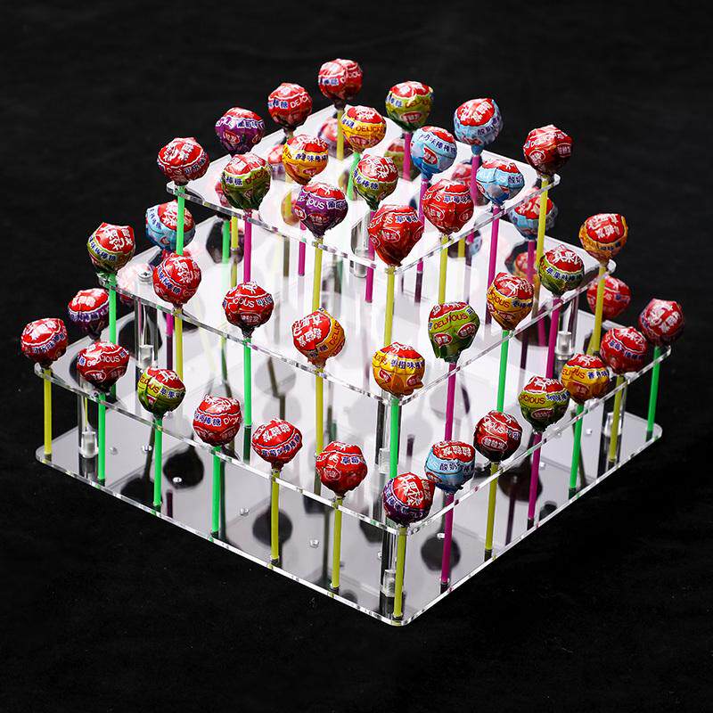 35孔亚克力透明棒棒糖架 便利店超市棒棒糖展示架 Lollipop stand