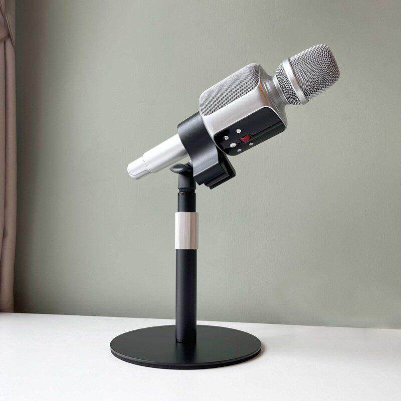 金属桌面麦克风支架，适用于开萌萌鸟歌吧音频集成麦克风加重伸缩
