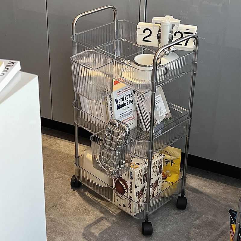 小推车置物架可移动零食整理收纳架子落地式家用卧室客厅宿舍
