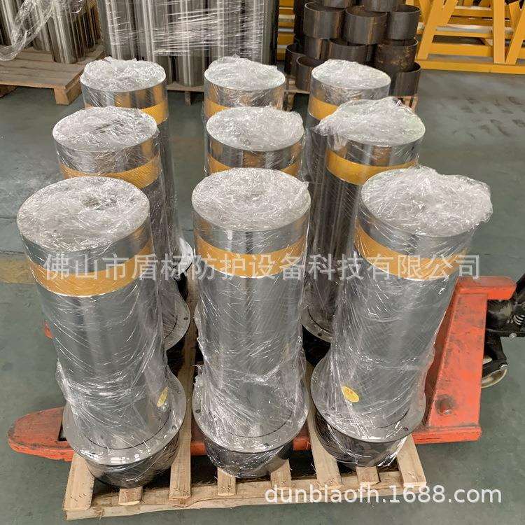 盾标防护埋地路桩 可拆卸路桩手动钥匙开关车挡 不锈钢液压升降桩