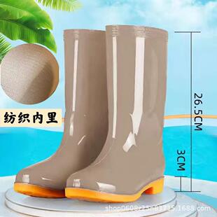 套鞋 高筒防滑加绒棉雨鞋 雨靴防水鞋 胶鞋 水靴女成人厨房保暖插秧鞋