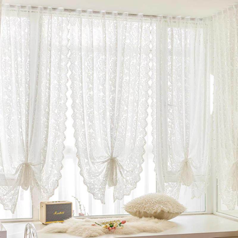 免打孔魔术贴钉珠窗帘窗纱法式蕾丝窗帘客厅阳台飘窗门帘隔断穿杆,居家布艺,定制窗帘,淘宝优惠券,粉丝福利购,淘宝优惠卷