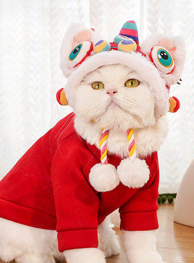 宠物狗保暖搞怪猫咪变身虎头帽子