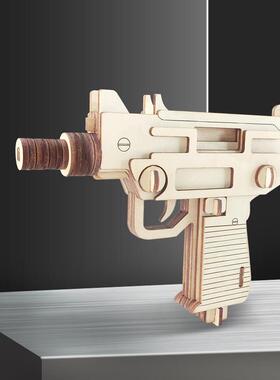 DIY 3D Wooden Puzzle Gun Pistol Model Buliding Kit Toys Asse