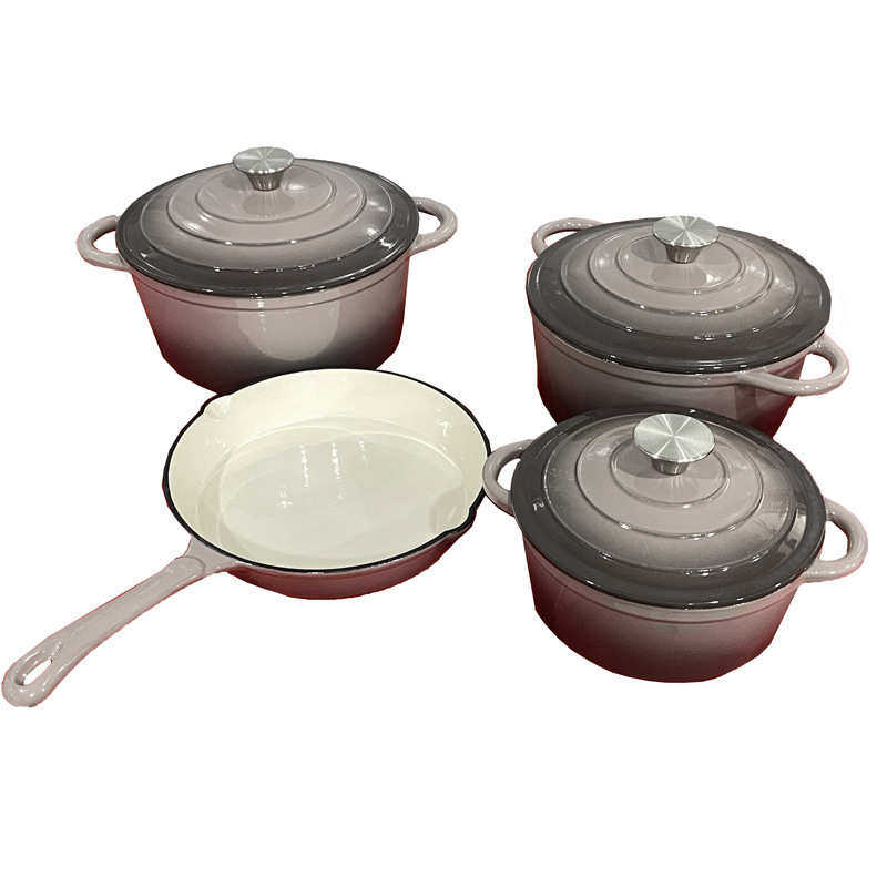 定制出口外贸铸铁锅炖锅饭釜 搪瓷铸铁珐琅锅 焖蒸煮炖多功能汤锅