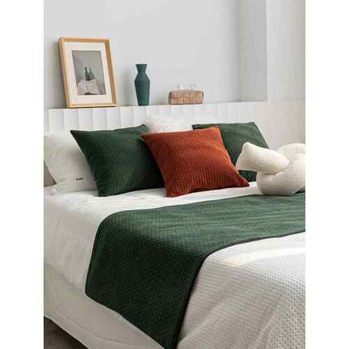 墨绿色床尾毯床旗床尾巾北欧ins风民宿软装靠枕靠垫套床品样板房 - 封面