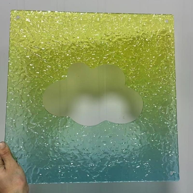 儿童攀爬架装饰板有机板透明板石头纹qua周边渐变色洞洞板兔子款